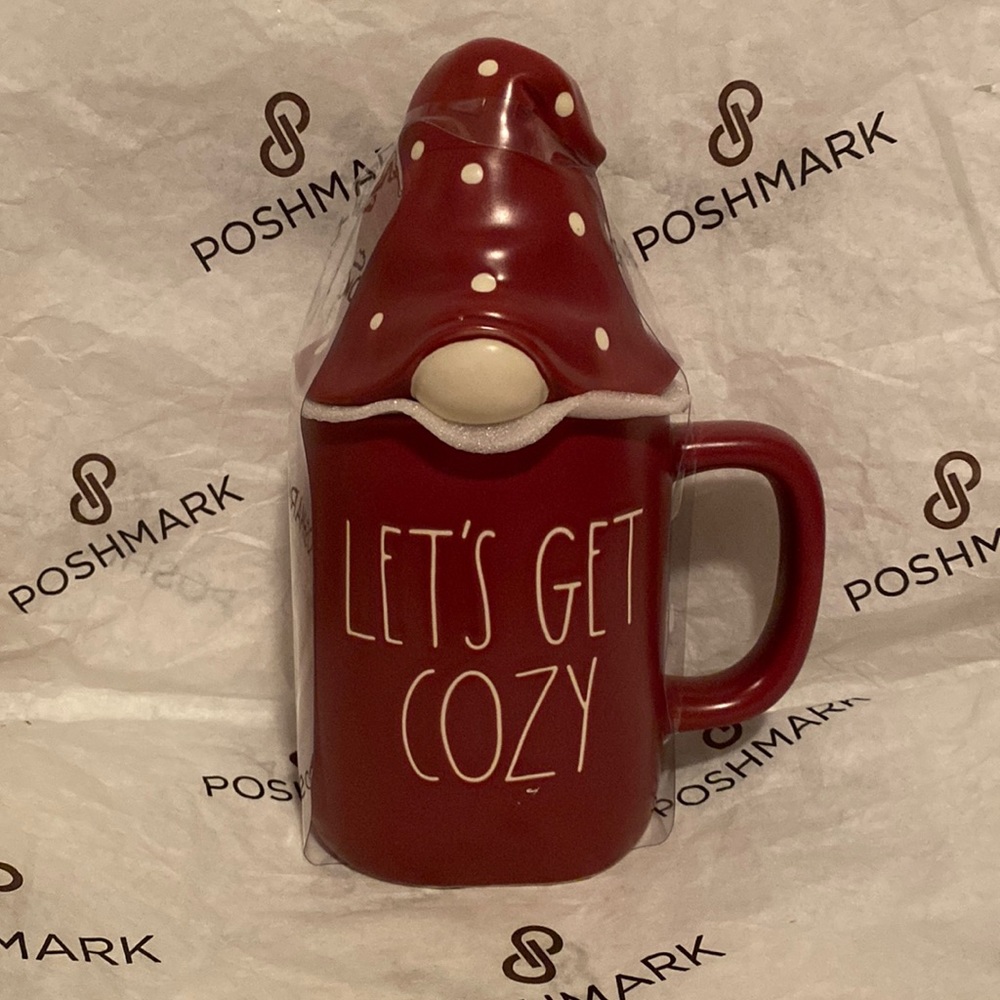 Rae Dunn LET’S GET COZY Gnome mug with topper